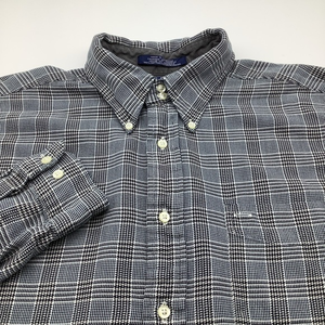 Tommy Hilfiger Mens Long Sleeve Button Up Black & Blue Checkered Shirt Sz‎ L.